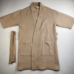 Turquaz Size S-M Waffle Spa Robe Lightweight Kimono Bathrobe Tan Sand Beach Spa